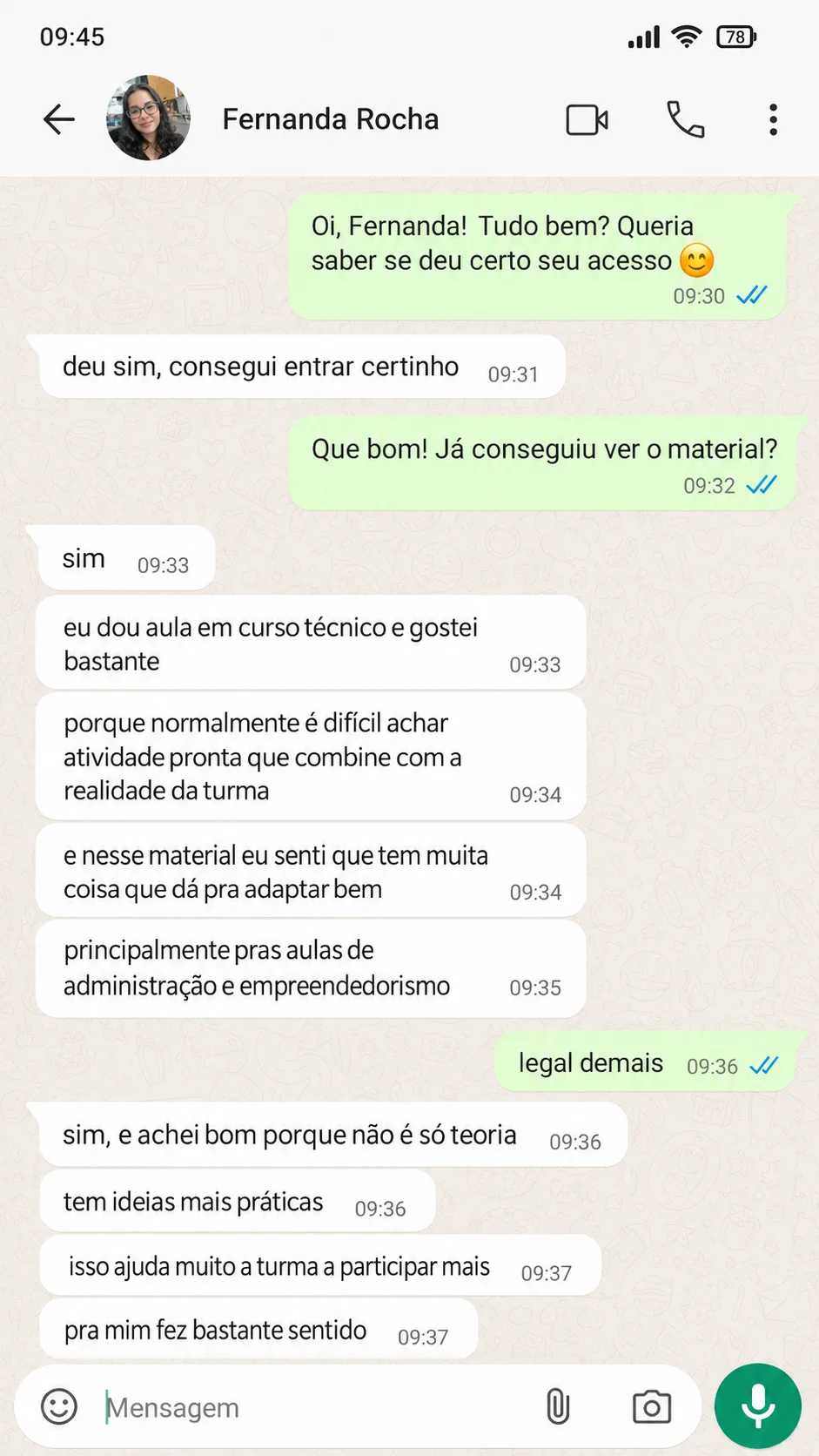 Depoimento de aluno 3
