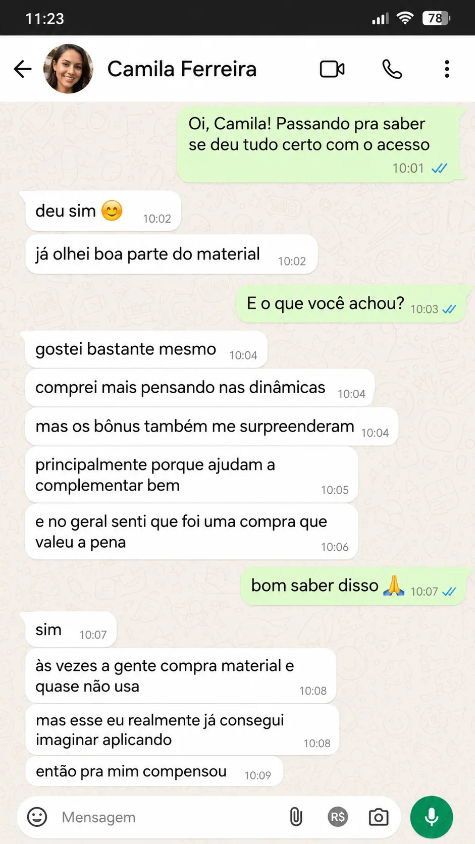 Depoimento de aluno 5